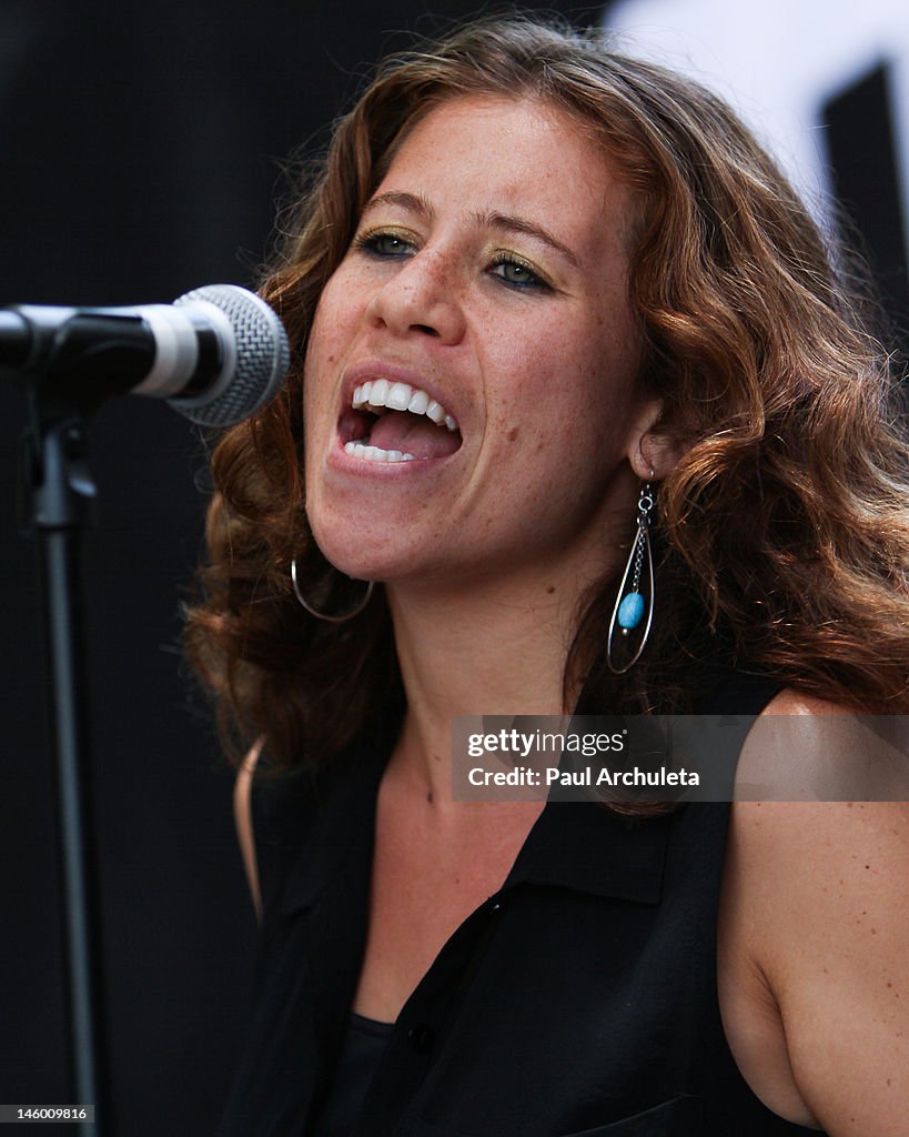 Delta Rue Images Elizabeth Hopkins of the Rock Band Delta Rae performs at the WBR ...