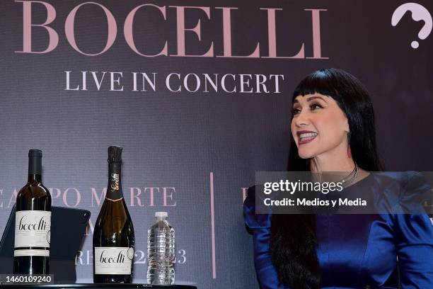 Susana Zabaleta attends during a wine tasting event at Dante Brasa y Fuego on January 27, 2023 in Mexico City, Mexico.