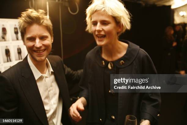 Fashion designer Christopher Bailey backstage at his Burberry Prorsum fall 2006 menswear show.