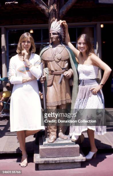 Actress Jenny Agutter and actress Jane Seymour pose for a portrait at Disneyland in Anaheim, California, circa 1985.
