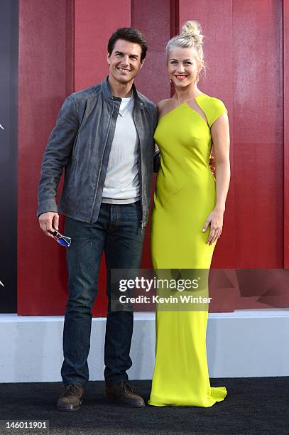 Actors Tom Cruise and Julianne Hough arrive at the premiere of Warner Bros. Pictures' "Rock of Ages" at Grauman's Chinese Theatre on June 8, 2012 in...