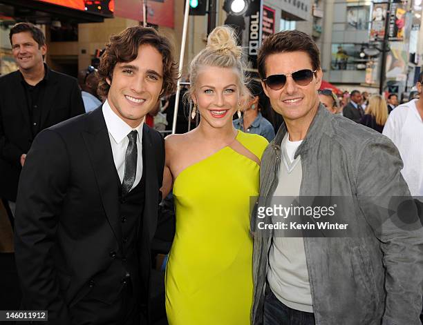 Actors Diego Boneta, Julianne Hough and Tom Cruise arrive at the premiere of Warner Bros. Pictures' "Rock of Ages" at Grauman's Chinese Theatre on...