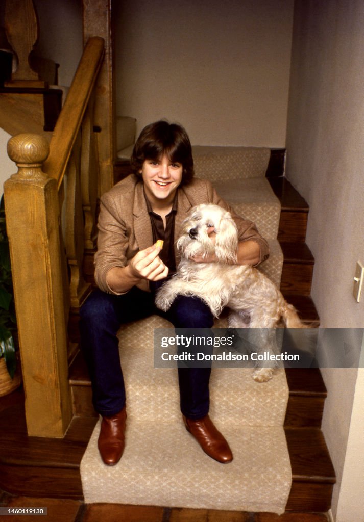 American actor Jimmy Baio poses for a portrait with his dog in Los