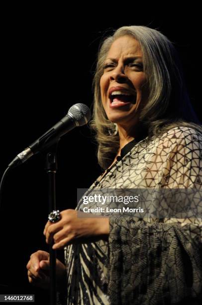 Patti Austin performs on stage during the Melbourne International Jazz Festival at the Melbourne Recital Centre on June 9, 2012 in Melbourne,...