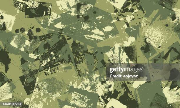 bildbanksillustrationer, clip art samt tecknat material och ikoner med seamless camouflaged grunge textures wallpaper background - kamouflage