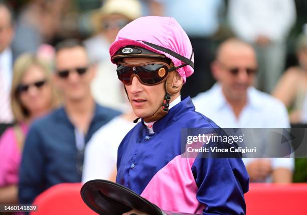 Blake Shinn riding Mamaragan after winning Race 5, the Chandler Macleod Handicap, during Melbourne Racing at Moonee Valley Racecourse on January 28,...