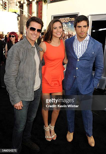 Actor Tom Cruise and Eli Roth arrive at the premiere of Warner Bros. Pictures' "Rock of Ages" at Grauman's Chinese Theatre on June 8, 2012 in...