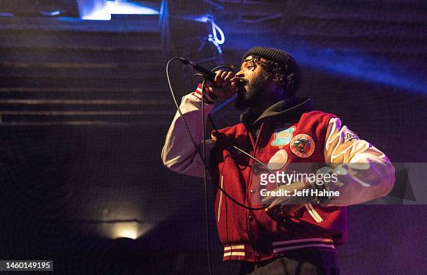 Rapper Lute performs at the Neighborhood Theatre on January 27, 2023 in Charlotte, North Carolina.