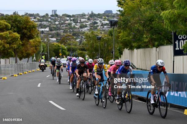 General view of Brodie Chapman of Australia and Team Trek - Segafredo, Lauren Stephens of The United States and Team EF Education-TIBCO-SVB, Loes...