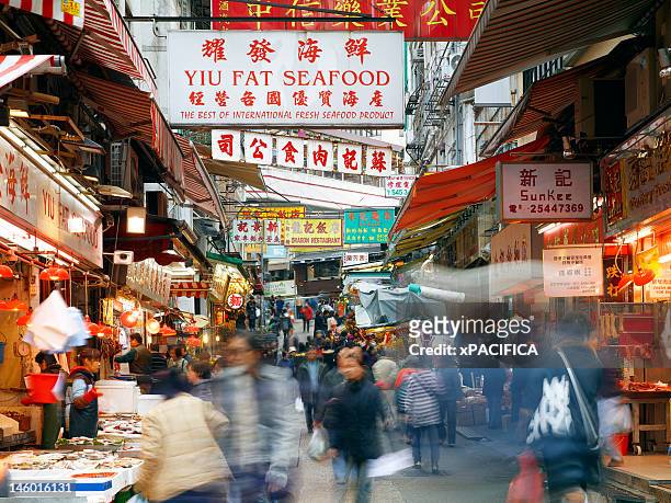the graham street market in hong kong - hong kong street 個照片及圖片檔