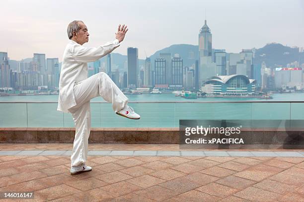 80 year old William Ng practicing Tai Chi
