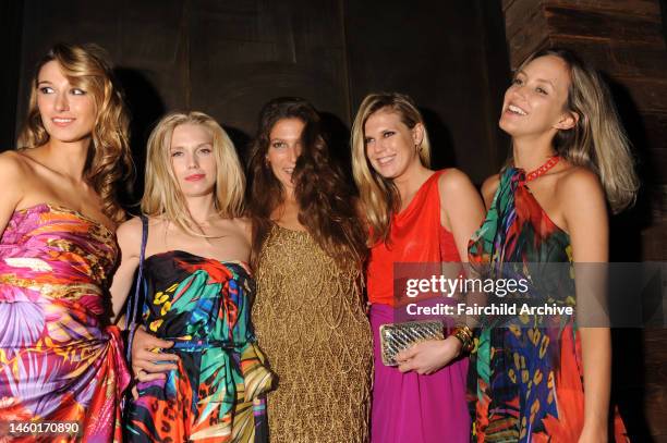 Lauren Remington Platt, Theodora Richards, Stella Schnabel, Alexandra Richards and Rachel Chandler attend a fragrance launch party for Salvatore...