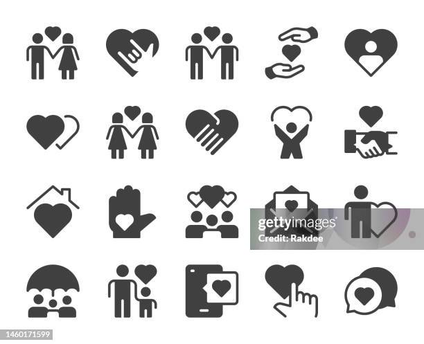 care - icons - old love letter stock illustrations