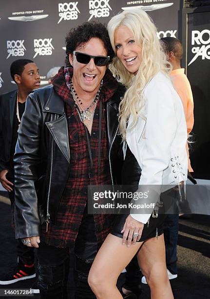 Musician Neal Schon of Journey and Michaele Salahi arrive at the Los Angeles Premiere "Rock Of Ages" at Grauman's Chinese Theatre on June 8, 2012 in...