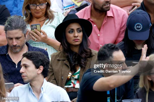 Isa Guha looks on before the Women’s Singles Final match between Elena Rybakina of Kazakhstan and Aryna Sabalenka during day 13 of the 2023...