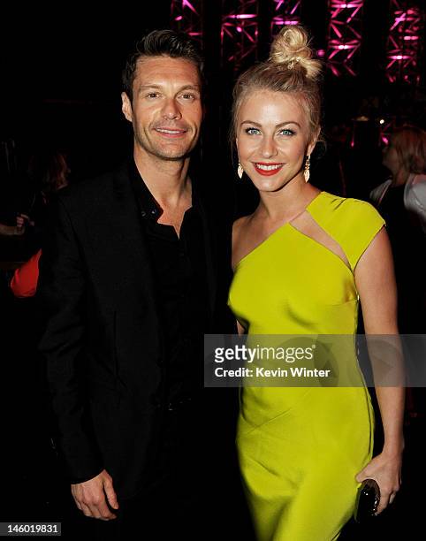 Producer Ryan Seacrest and actress Julianne Hough arrive at the after party for the premiere of Warner Bros. Pictures' "Rock Of Ages" at Hollywood...