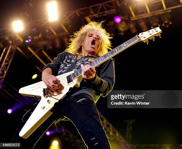 Musician C.C. DeVille of Poison performs at the after party for the premiere of Warner Bros. Pictures' "Rock Of Ages" at Hollywood and Highland on...