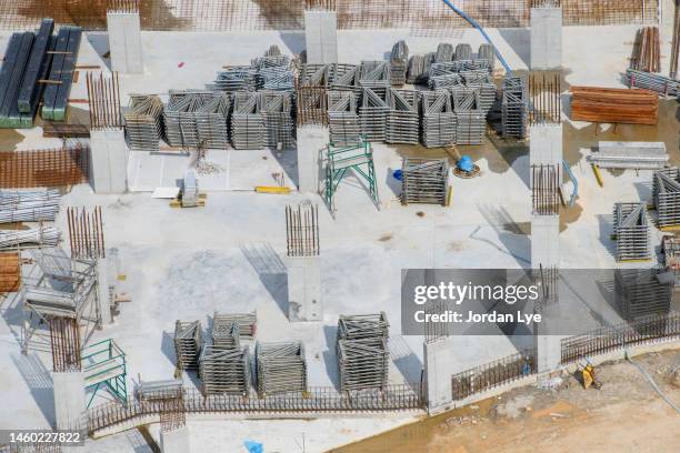 foundation work on the construction of a high-rise building - building foundations stock pictures, royalty-free photos & images