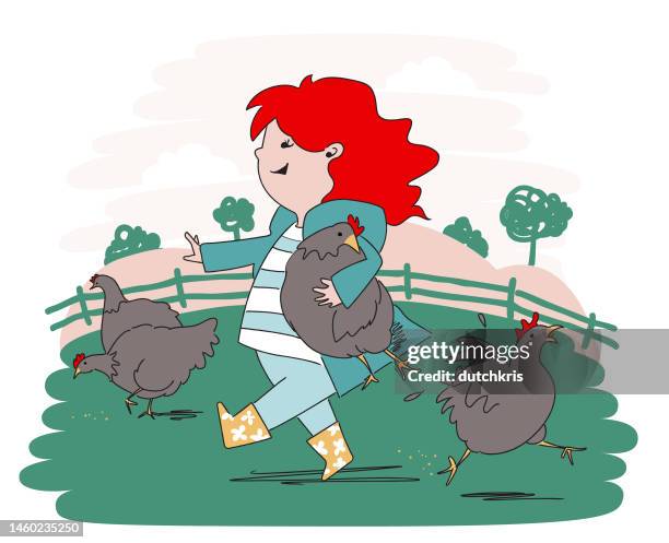 chicken love - scared chicken stock illustrations