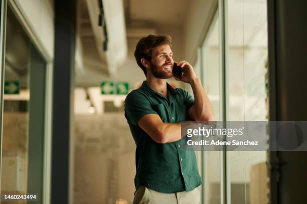 company man, phone call and communication with technology and networking in workplace, b2b and talk. office, network and business deal negotiation for startup, smartphone and virtual conversation - mens casual clothing stock pictures, royalty-free photos & images
