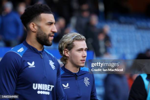 Todd Cantwell of Rangers walks out of the tunnel prior to the Cinch Scottish Premiership match between Rangers FC and St. Johnstone FC at Ibrox...