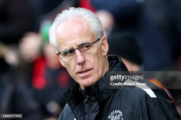 Head Coach Mick McCarthy of Blackpool during the FA Cup 4th Round match between Southampton and Blackpool at St Mary's Stadium on January 28, 2023 in...