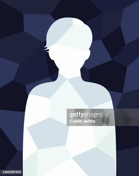 an abstract portrait. - dark light portrait stock illustrations