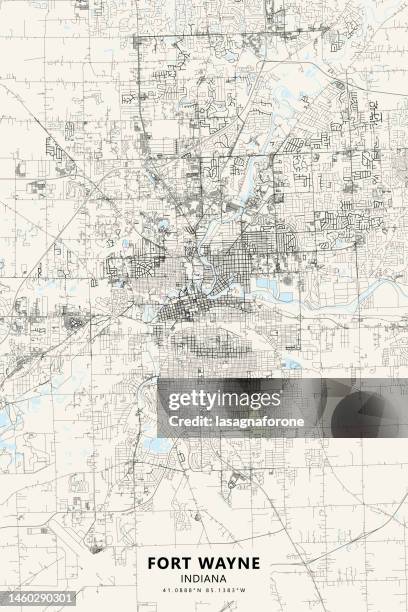 fort wayne, indiana, usa vector map - fort wayne stock illustrations