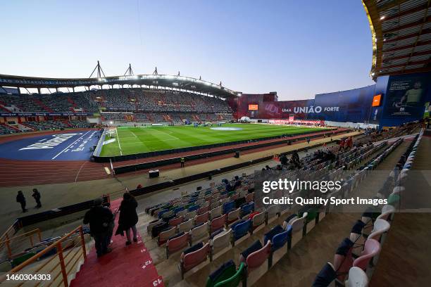 General view inside the stadium prior to the Allianz Cup Final match between Sporting CP and FC Porto at Estadio Dr. Magalhaes Pessoa on January 28,...