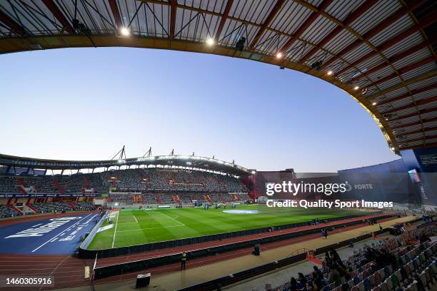 General view inside the stadium prior to the Allianz Cup Final match between Sporting CP and FC Porto at Estadio Dr. Magalhaes Pessoa on January 28,...