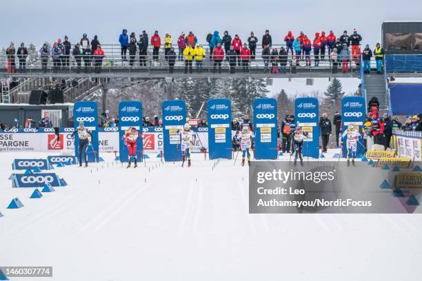 Hailey Swirbul of USA competes, Kristine Stavaas Skistad of Norway competes, Emma Ribom of Sweden competes, Johanna Hagstroem of Sweden competes,...