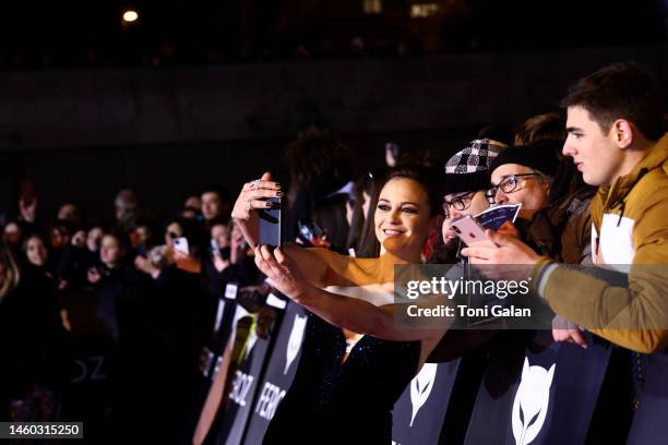 Leonor Watling is seen arriving to the Feroz Awards 2023 at Miguel Merino Square on January 28, 2023 in Zaragoza, Spain.