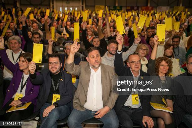 The deputy secretary general of ERC and spokesperson of the party, Marta Vilalta; the president of the Generalitat de Catalunya and national...