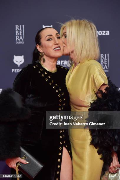 Rossy de Palma and Bibiana Fernandez attends the Feroz Awards 2023 at the Auditorium - Palacio de Congresos on January 28, 2023 in Zaragoza, Spain.