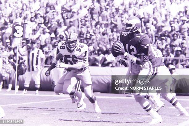 The Atlanta Falcons Pre Season Game With The Philadelphia Eagles Help At The Atlanta Fulton County Stadium On August 01 1988 (Photo By Norm...