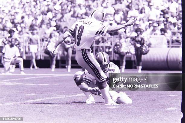 The Atlanta Falcons Pre Season Game With The Philadelphia Eagles Help At The Atlanta Fulton County Stadium On August 01 1988 (Photo By Norm...