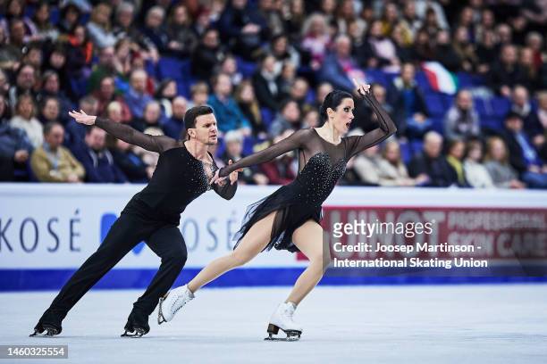 Charlene Guignard and Marco Fabbri of Italy compete in the Ice Dance free dance during the ISU European Figure Skating Championships at Espoo Metro...