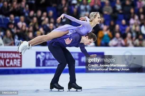 Juulia Turkkila and Matthias Versluis of Finland compete in the Ice Dance free dance during the ISU European Figure Skating Championships at Espoo...