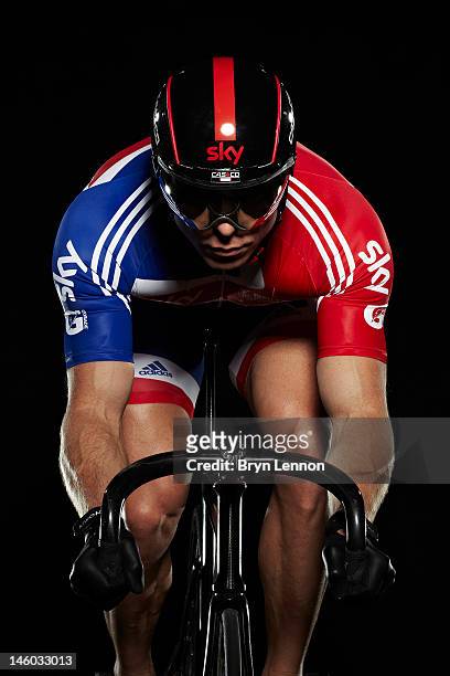 Cyclist Sir Chris Hoy of Great Britain poses for a portrait session on September 28, 2011 in Manchester, England.