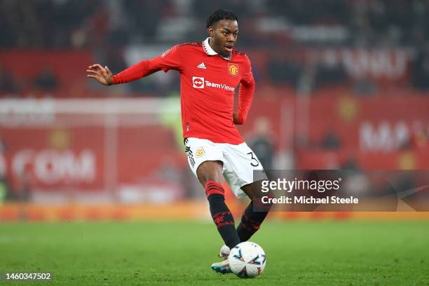 Anthony Elanga of Manchester United during the Emirates FA Cup Fourth Round match between Manchester United and Reading at Old Trafford on January...