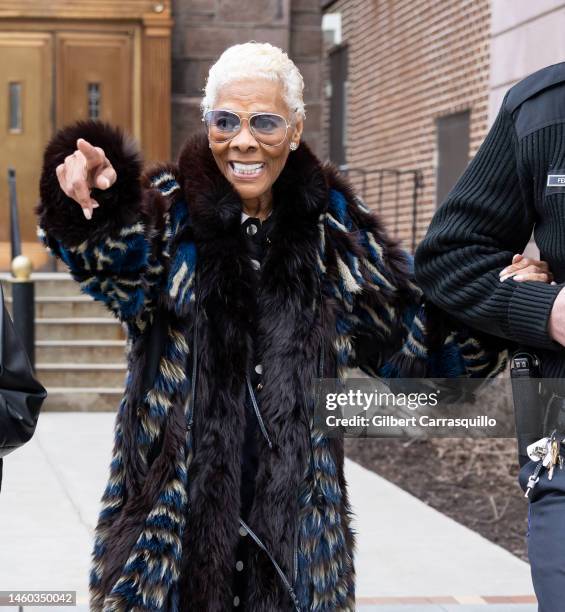 Dionne Warwick is seen leaving Jerry Blavat's Funeral and Celebration of Life after delivering the eulogy at the Cathedral Basilica of Saints Peter...