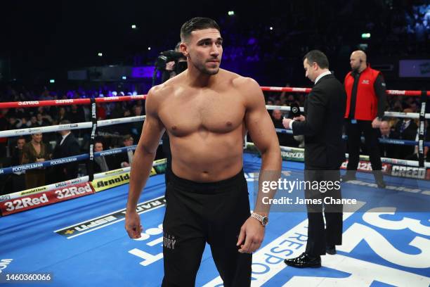 Tommy Fury prepares to face off with Jake Paul, ahead of their upcoming fight on the 26th of February in Diriyah in Saudi Arabia, prior to the IBF,...