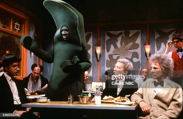 Episode 9-- Pictured: Christopher Guest as Morty Schmegman, Eddie Murphy as Gumby, Martin Short as Irving Cohen, and Billy Crystal as Lew Goldman...
