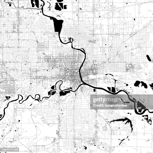 des moine, iowa, usa vector map - des moines iowa stock illustrations