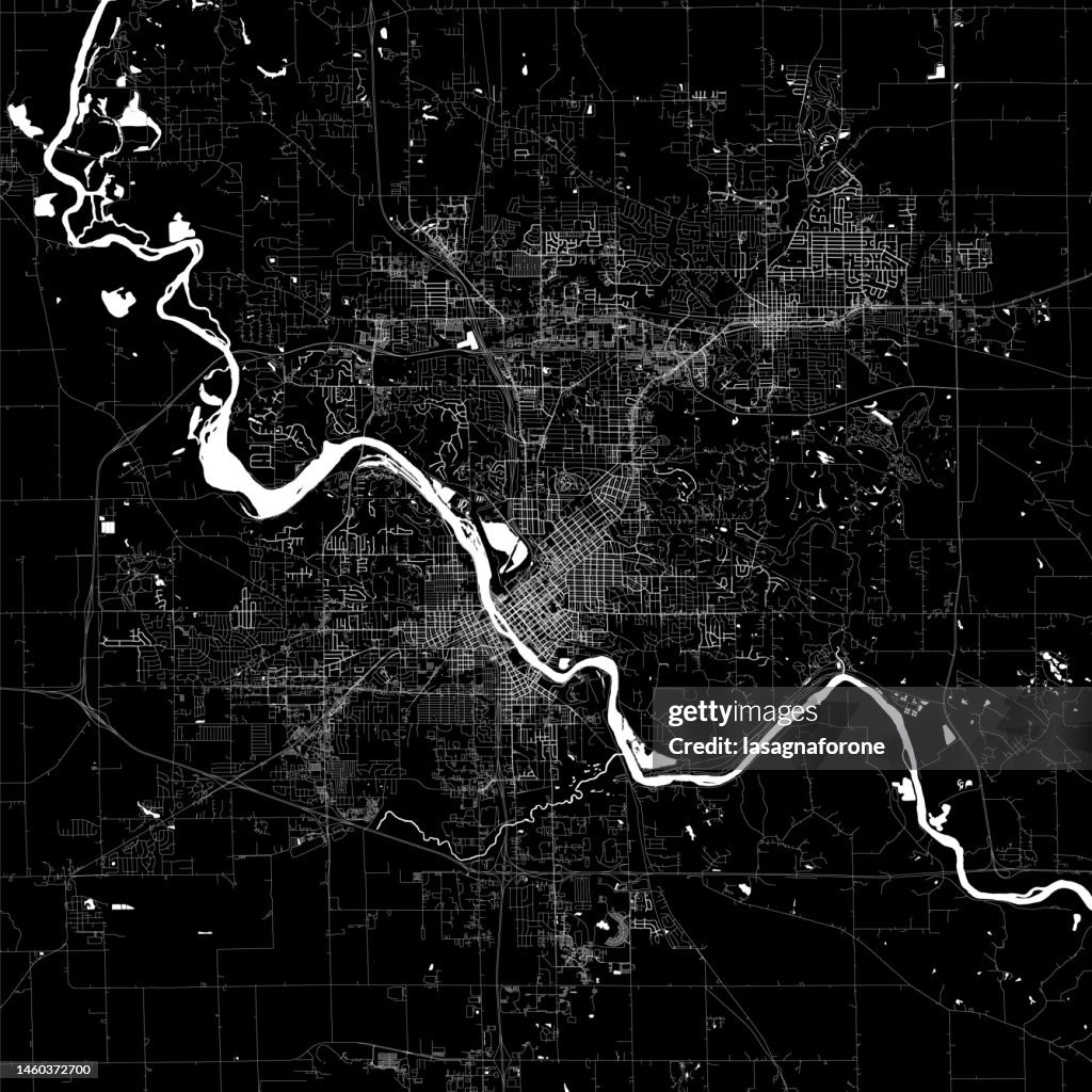 Cedar Rapids, Iowa, USA Vector Map