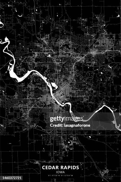 cedar rapids, iowa, usa vector map - cedar rapids iowa stock illustrations