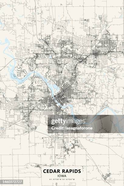 cedar rapids, iowa, usa vector map - cedar rapids iowa stock illustrations