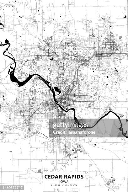 cedar rapids, iowa, usa vector map - cedar rapids iowa stock illustrations