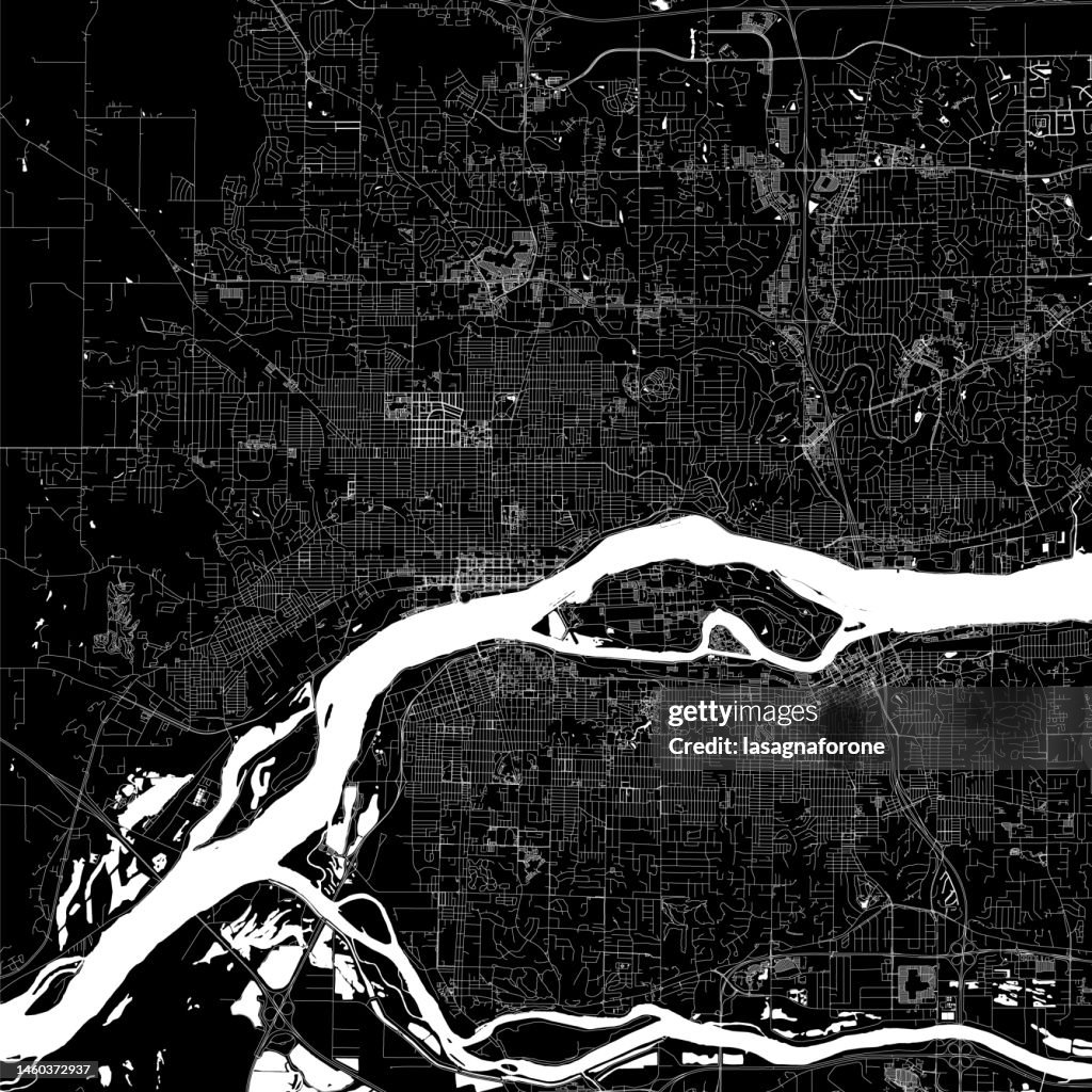 Davenport, Iowa, USA Vector Map
