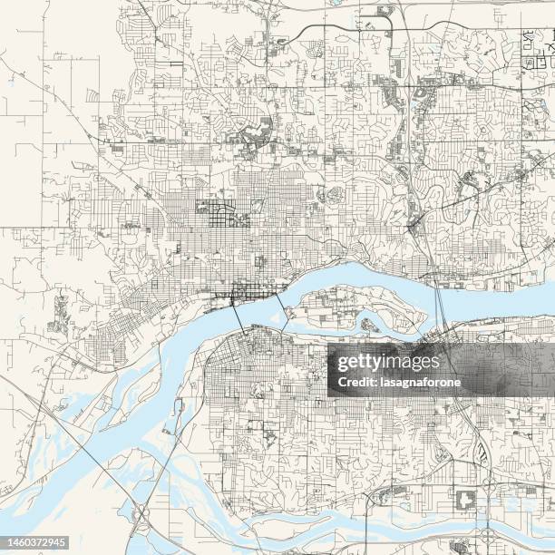 davenport, iowa, usa vector map - moline illinois stock illustrations